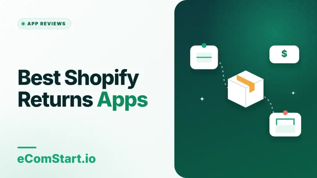 Best Shopify Returns Apps. Cover image showing a package moving between a supplier and a customer.