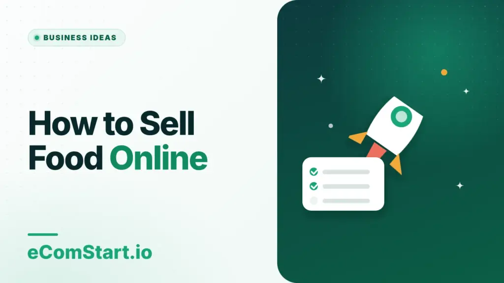 How to Sell Food Online. Cover image showing a rocket launching above a checklist.