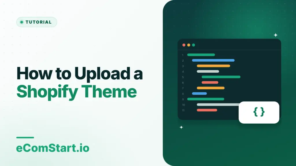 How to Upload a Shopify Theme. Cover image showing a code editor window.
