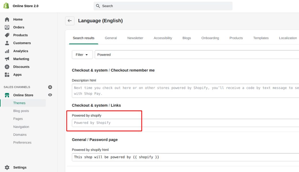 How to Remove Powered by Shopify by Using Theme Content 3
