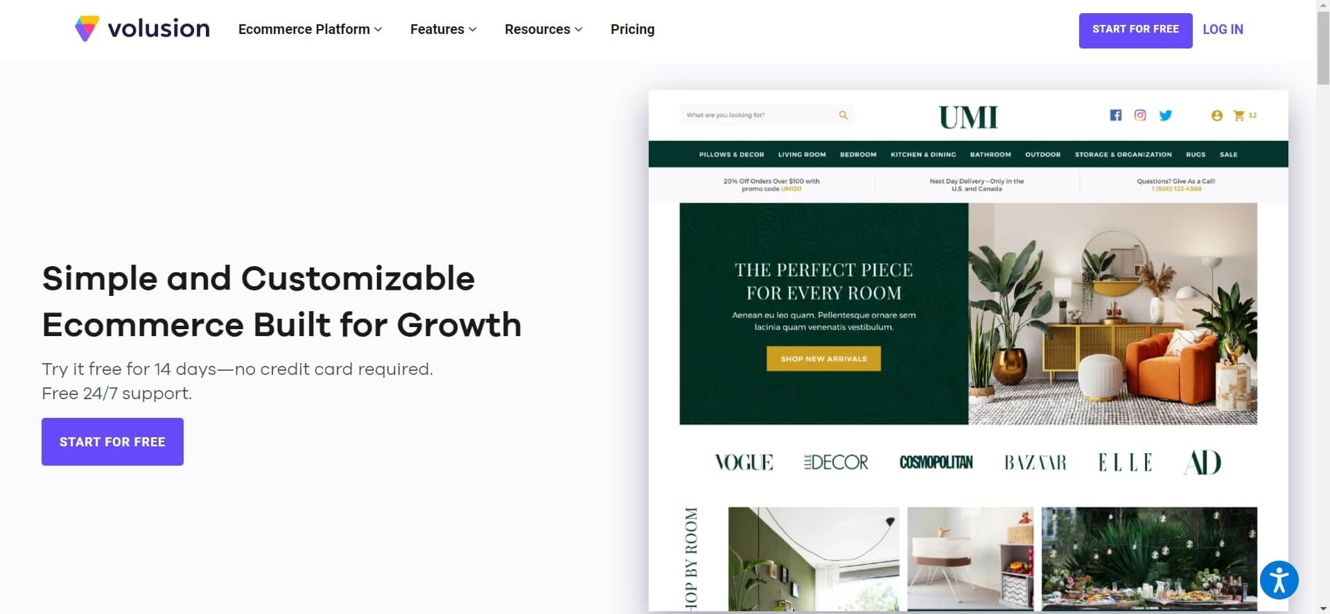 volusion free eCommerce platforms