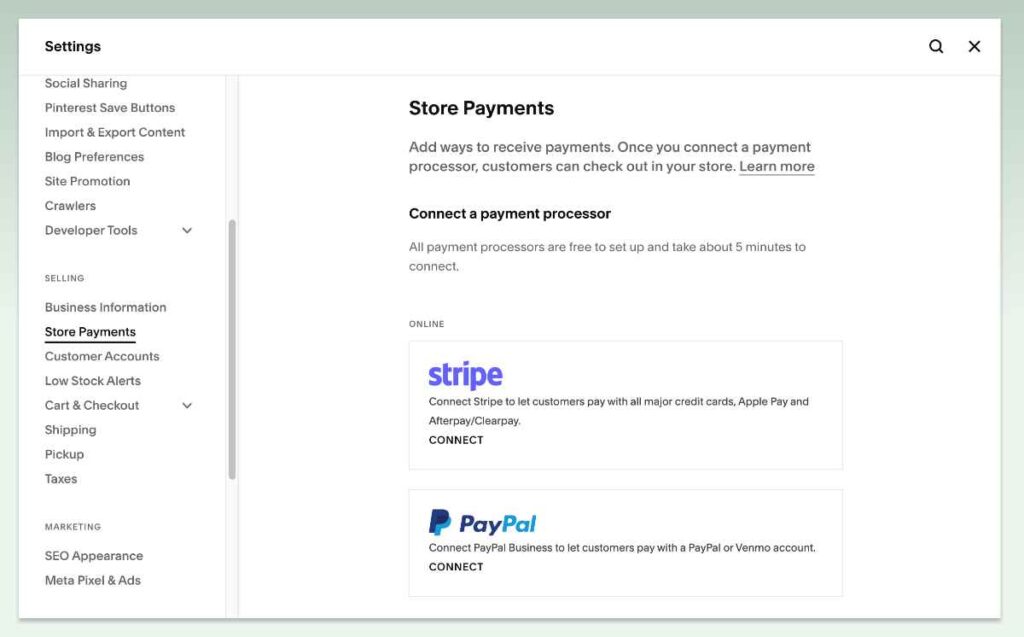 squarespace-payment-methods