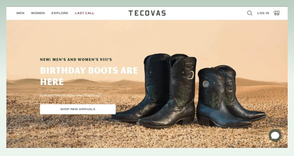 Tecovas-example-for-clothing-stores-on-Shopify