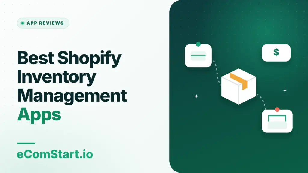 Best Shopify Inventory Management Apps. Cover image showing a package moving between a supplier and a customer.