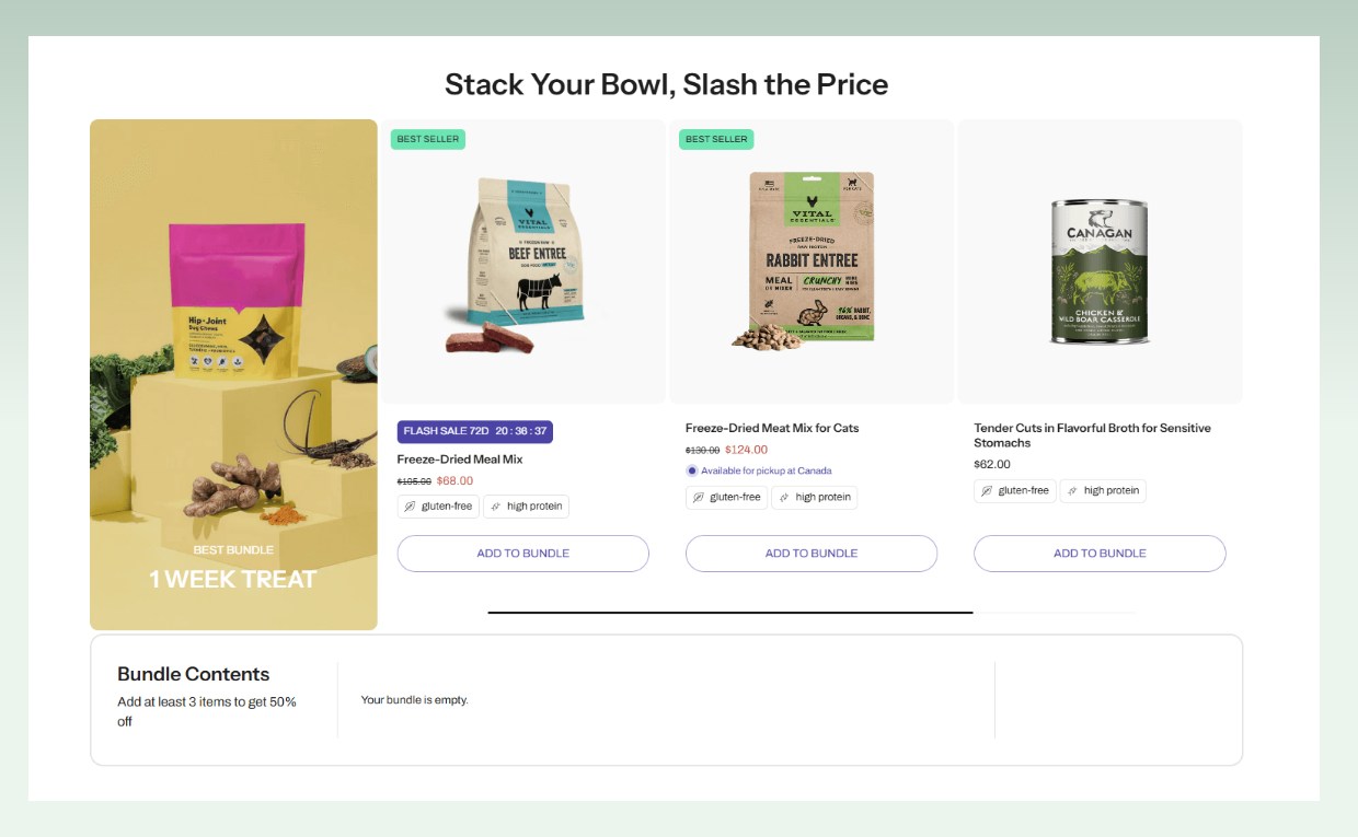 Eurus Shopify Theme Review - Product Bundle feature