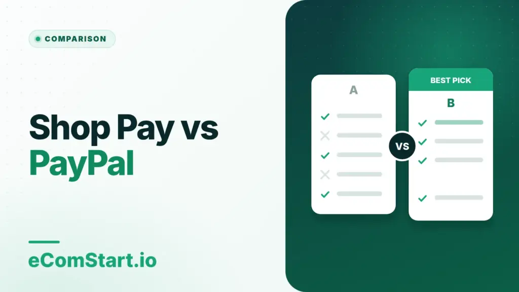 Shop Pay vs PayPal. Cover image showing two options compared side by side.