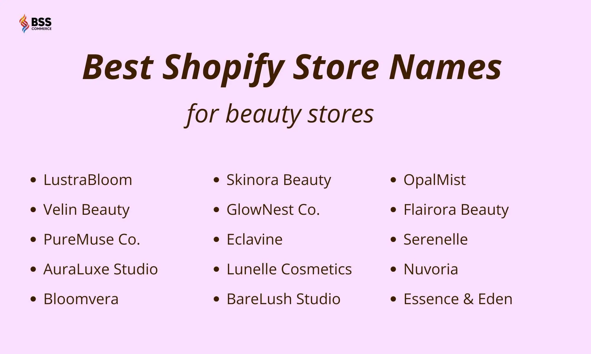 shopify store name ideas for beauty niche