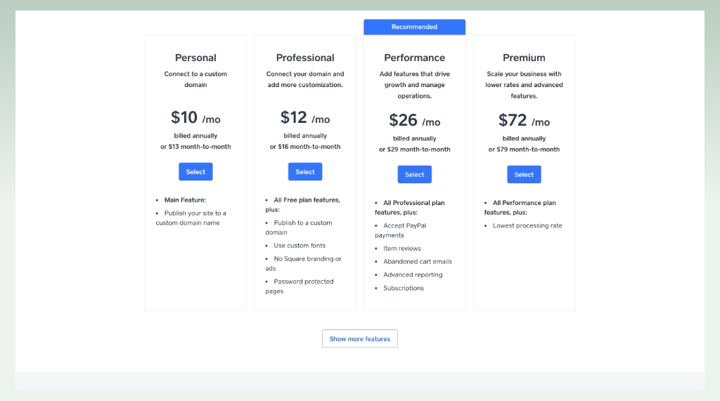 shopify-vs-weebly-comparison-weebly-pricing