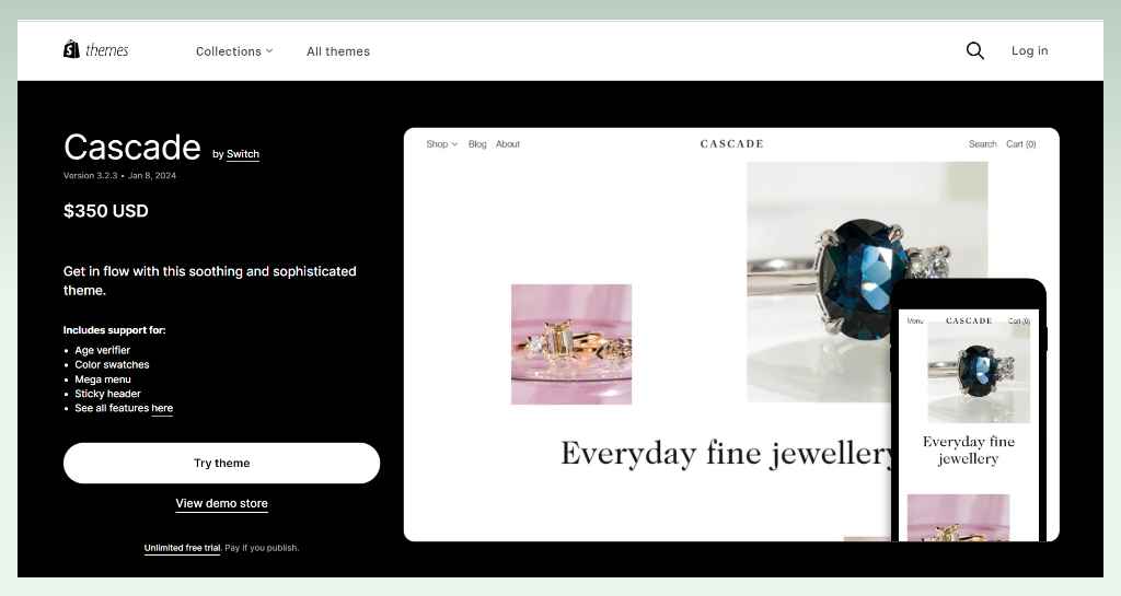 2-best-shopify-theme-for-jewelry-cascade
