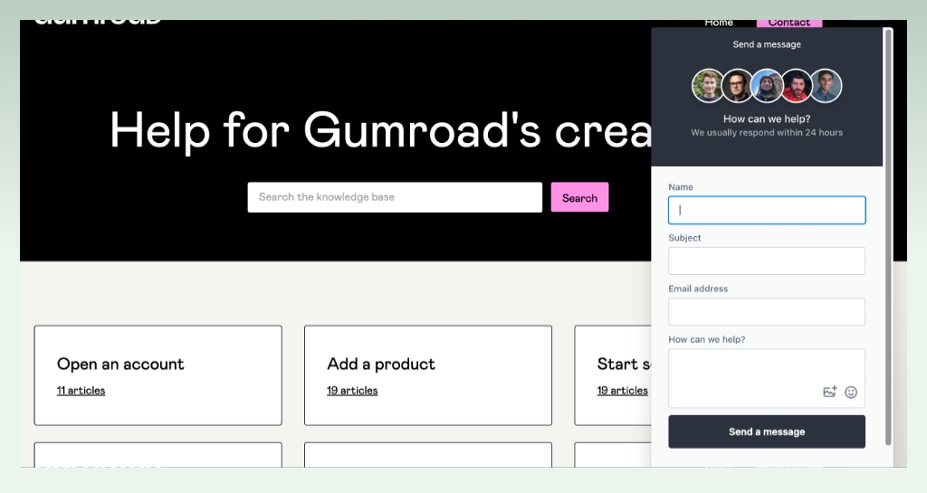gumroad-live-chat-support-shopify-vs-gumroad