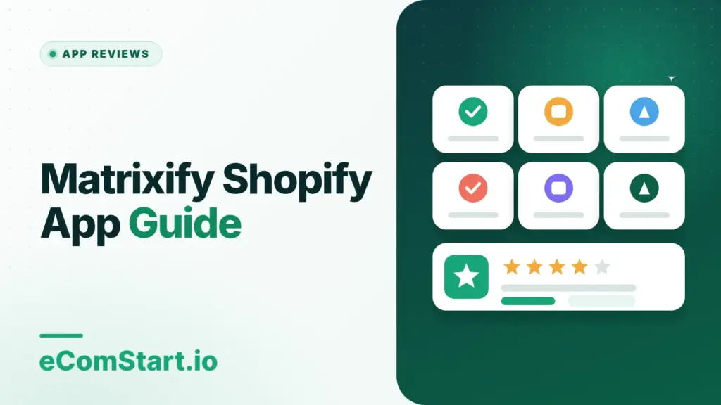 Matrixify Shopify App Guide. Cover image showing a grid of app icons with a star rating.