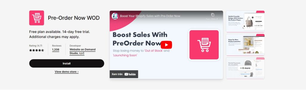 WOD Shopify pre order app