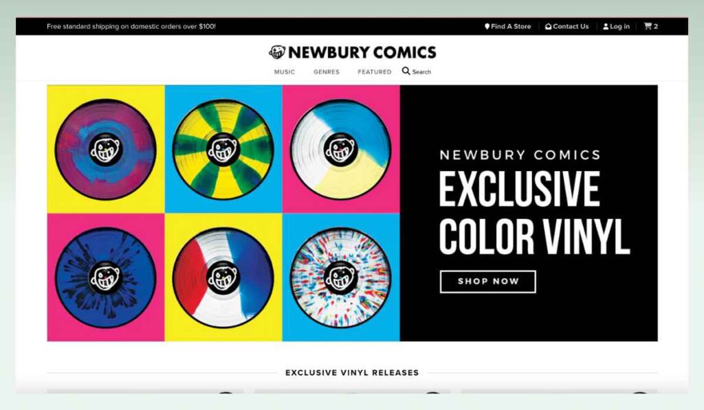 Newbury-comics-the-best-shopify-art-stores