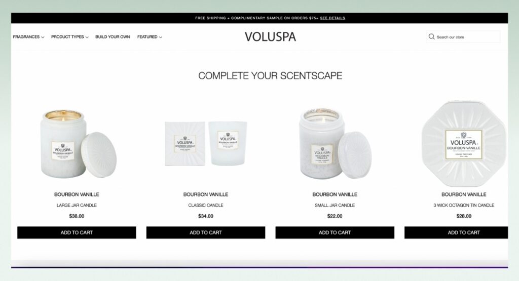 Voluspa-product-recommendation