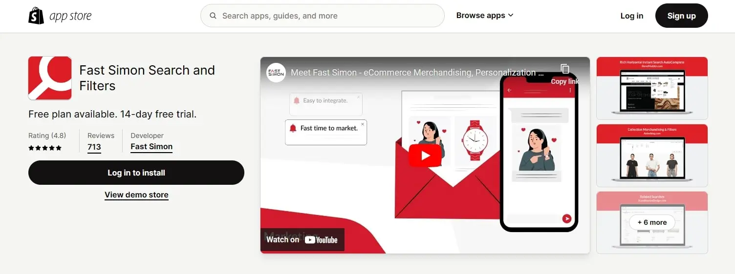 Fast Simon Search and Filters app - best shopify filter apps