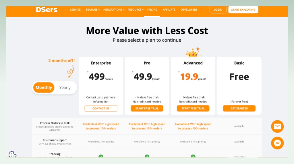 dser-pricing-best-free-dropshipping-apps-for-Shopify