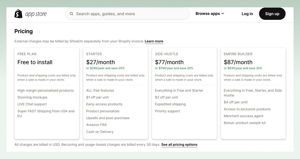 pod-shopify-app-pricing