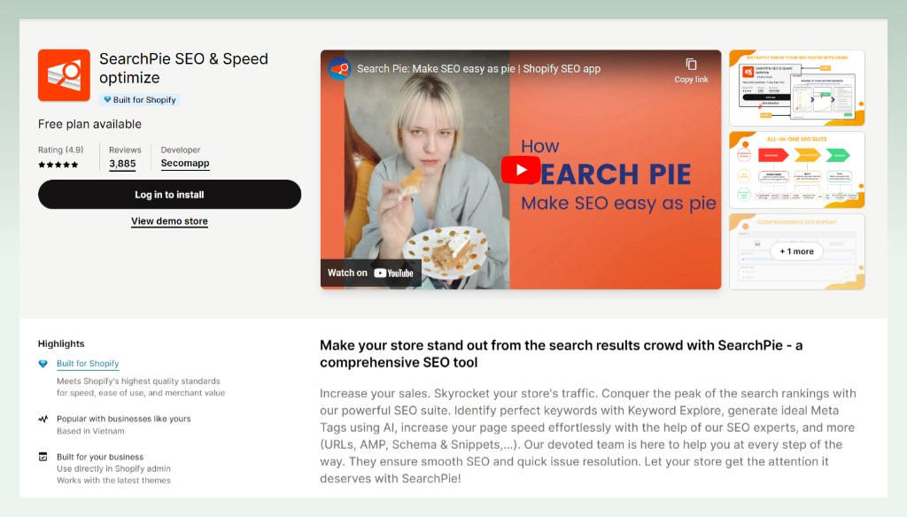 SearchPie SEO & Speed Optimize app