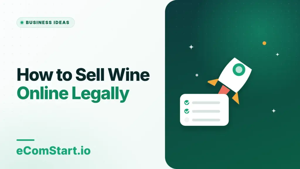 How to Sell Wine Online Legally. Cover image showing a rocket launching above a checklist.