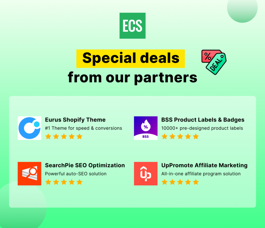 exclusive discount from ecomstart's partner