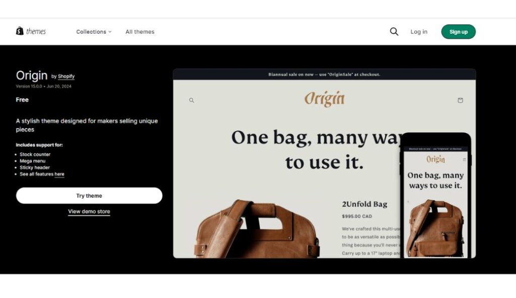 origin theme shopify