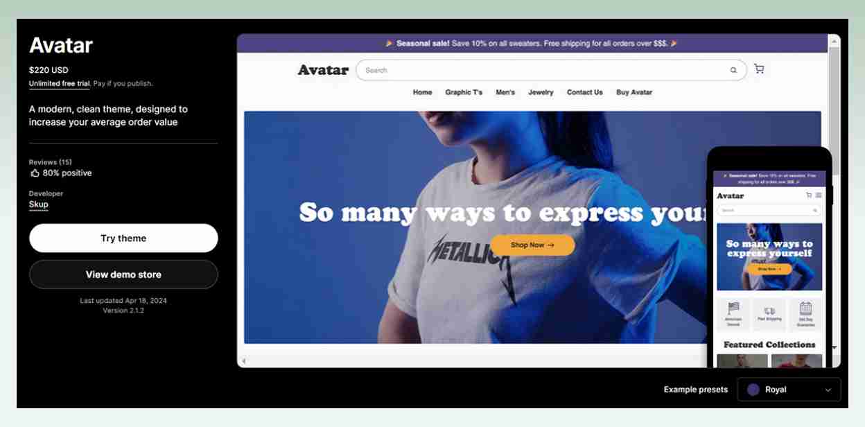 Avatar-Shopify-theme  