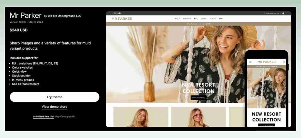 Mr-Parker-Shopify-theme  