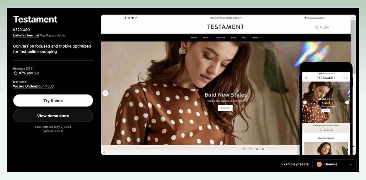 Testament-Shopify-theme  