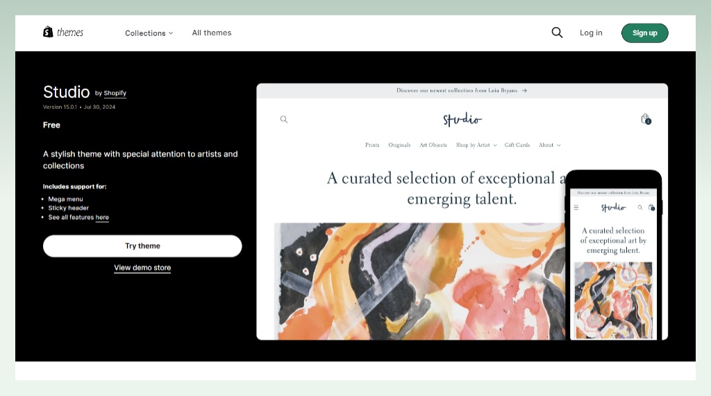 best-shopify-theme-for-artist-free