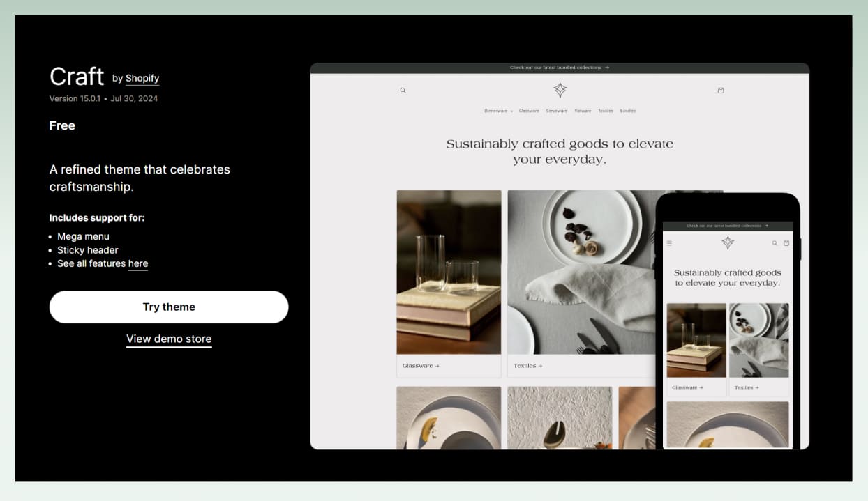 craft-free-theme-best-shopify- theme-for-services