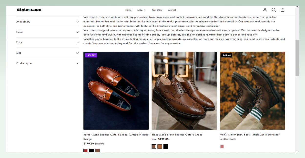 stylescape-view-best-Shopify-theme-for-shoes-premium