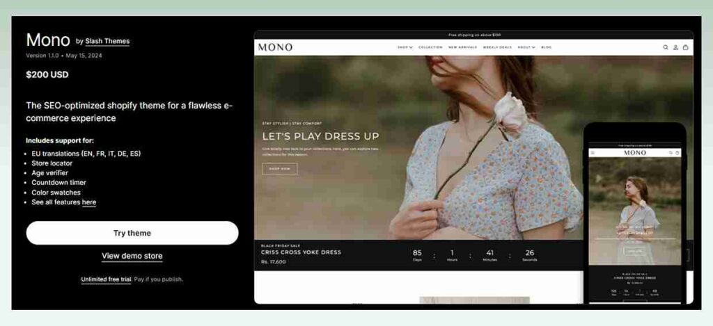 Mono-Shopify-theme  