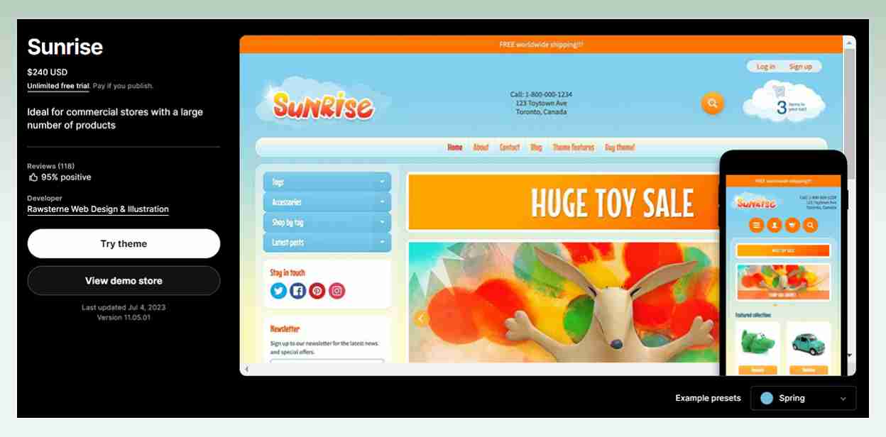 Sunrise-Shopify-theme  