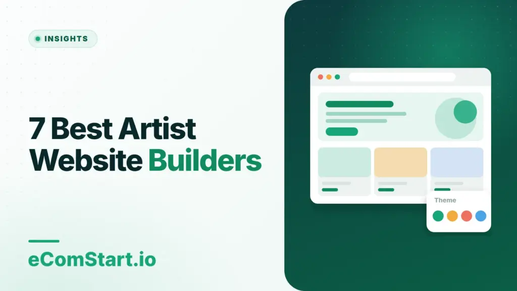 7 Best Artist Website Builders. Cover image showing a browser window with a store page layout.