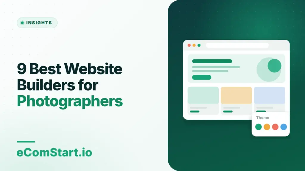 9 Best Website Builders for Photographers. Cover image showing a browser window with a store page layout.