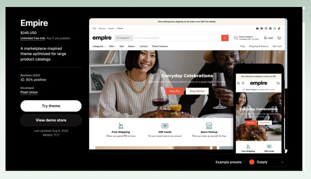 empire-best-Shopify-theme-for-selling-services