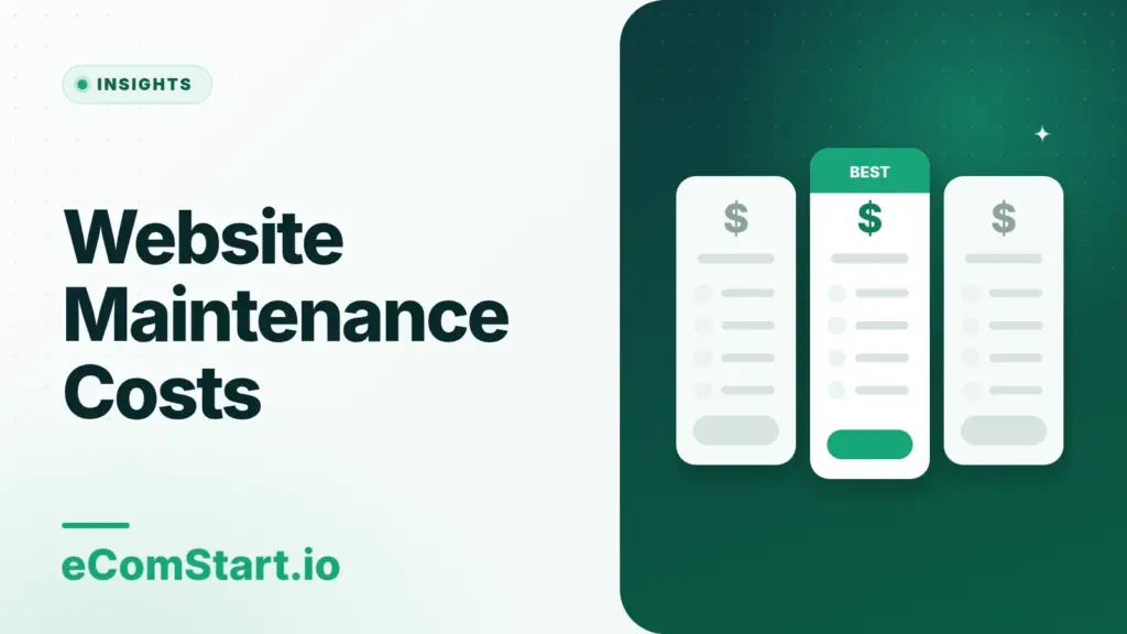 Website Maintenance Costs. Cover image showing three pricing plan cards.