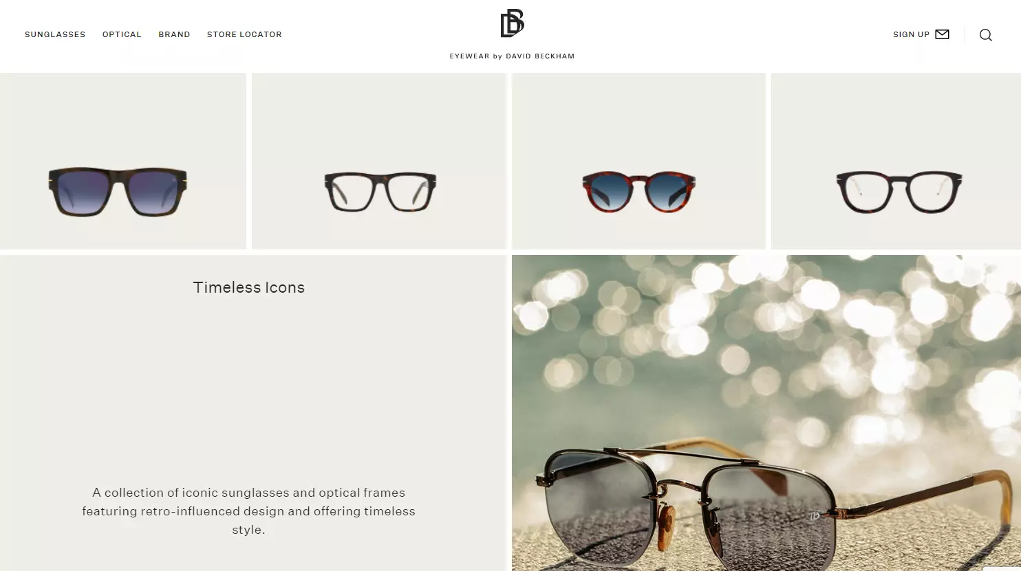 Eyewear by David Beckham - Shopify Plus websites