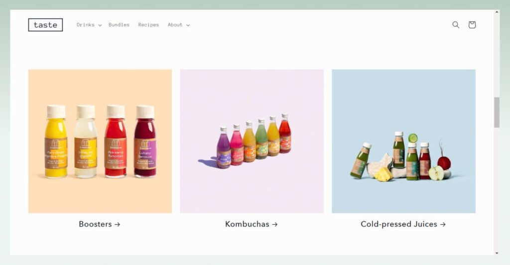 taste-example-free-Shopify-themes-for-selling-services