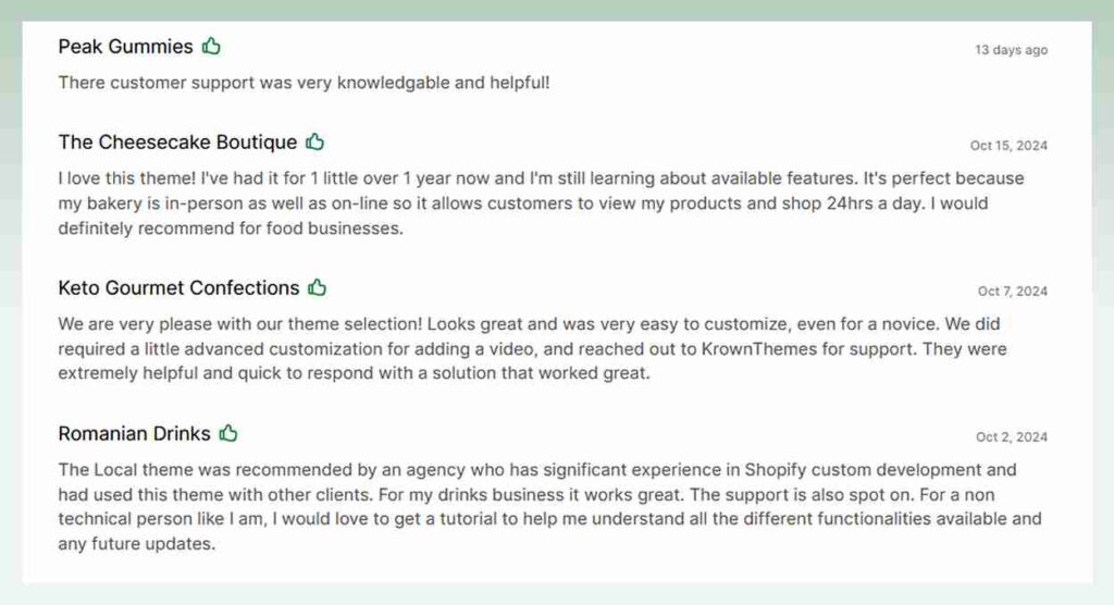 Local-Shopify-theme-positive-feedback