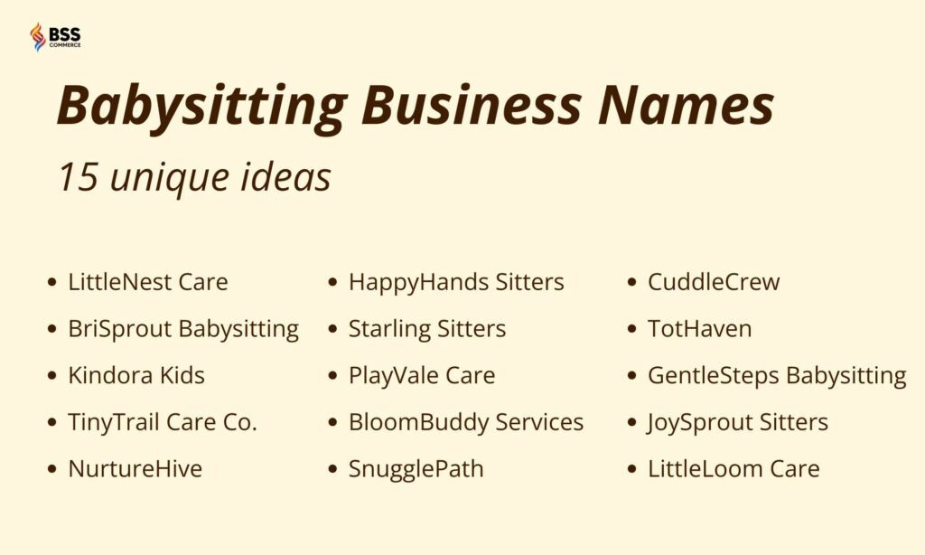 unique babysitting business names