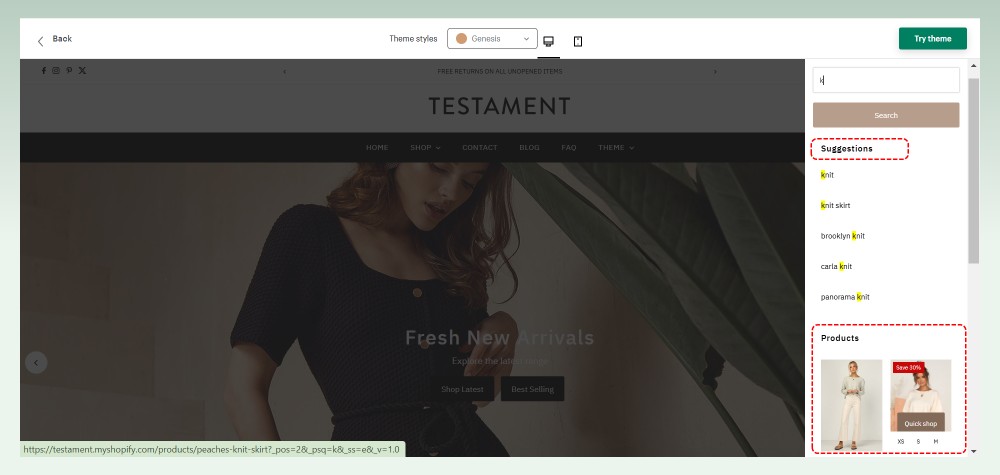 Shopify-testament-theme-enhanced-search-bar