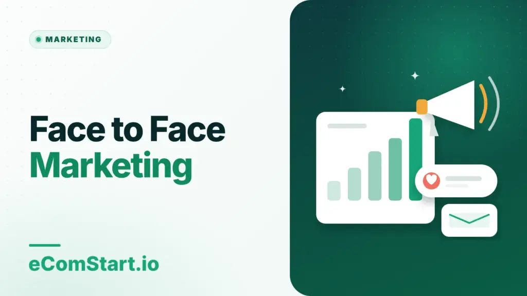 Face to Face Marketing. Cover image showing a megaphone and a growing bar chart.