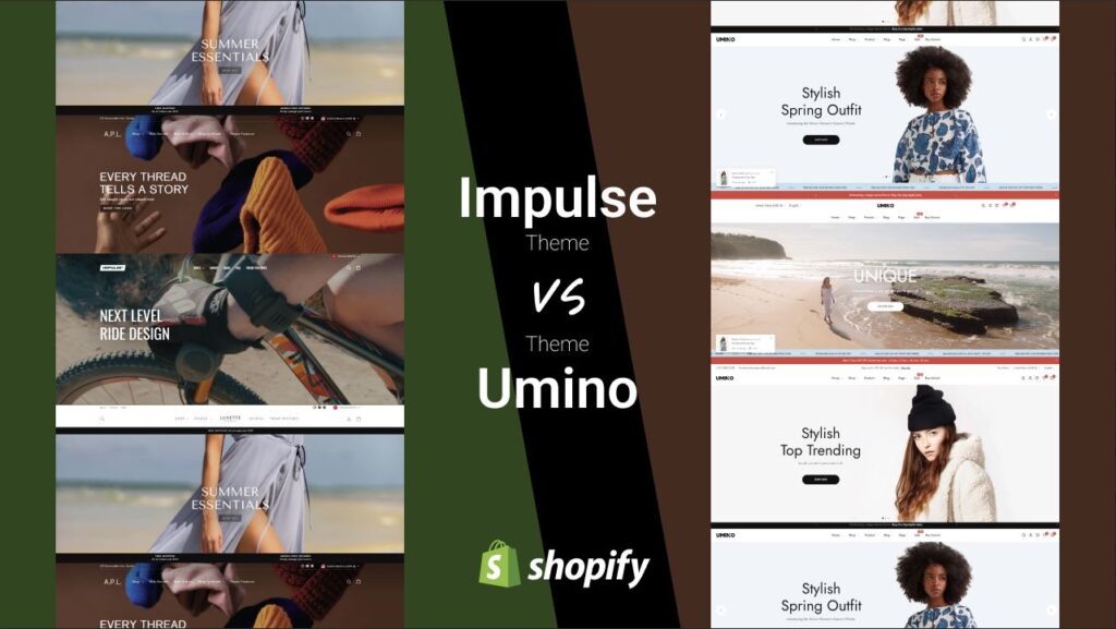 Impulse Shopify Theme vs Umino