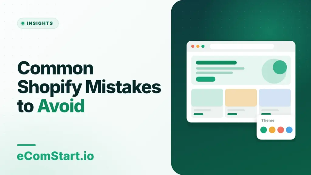 Common Shopify Mistakes to Avoid. Cover image showing a browser window with a store page layout.