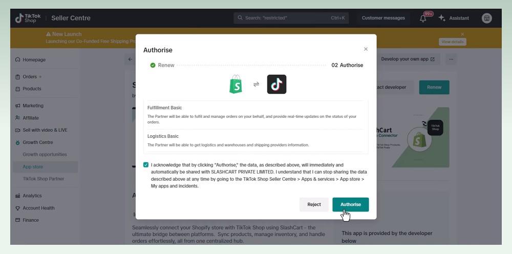 Authorize-tiktok-shop-for-shopify