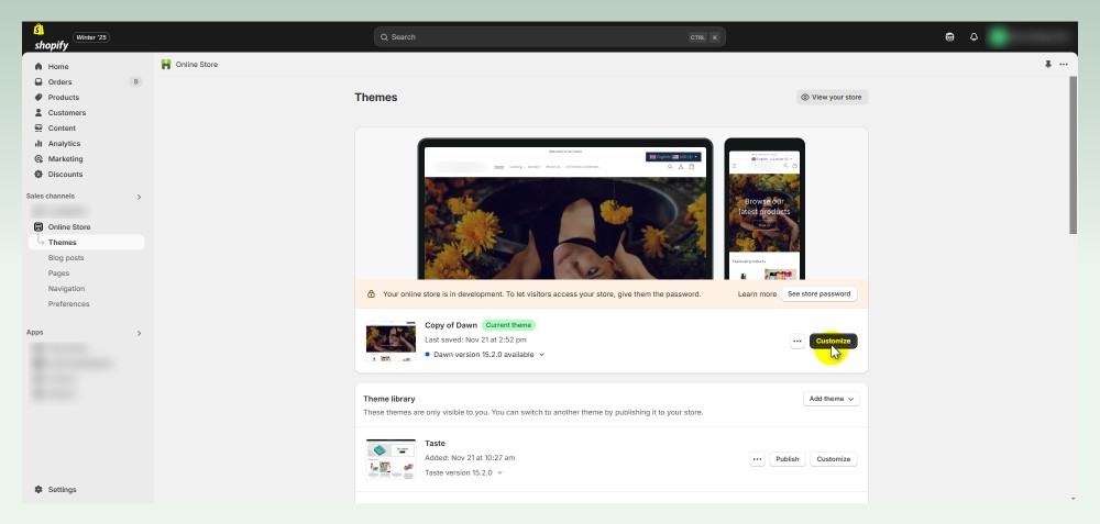 Customize-shopify-theme