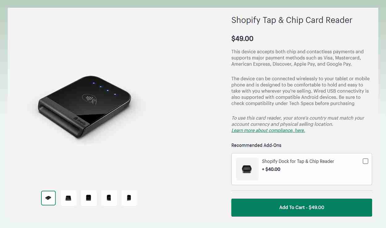 Shopify-tap-&-chip-card-reader