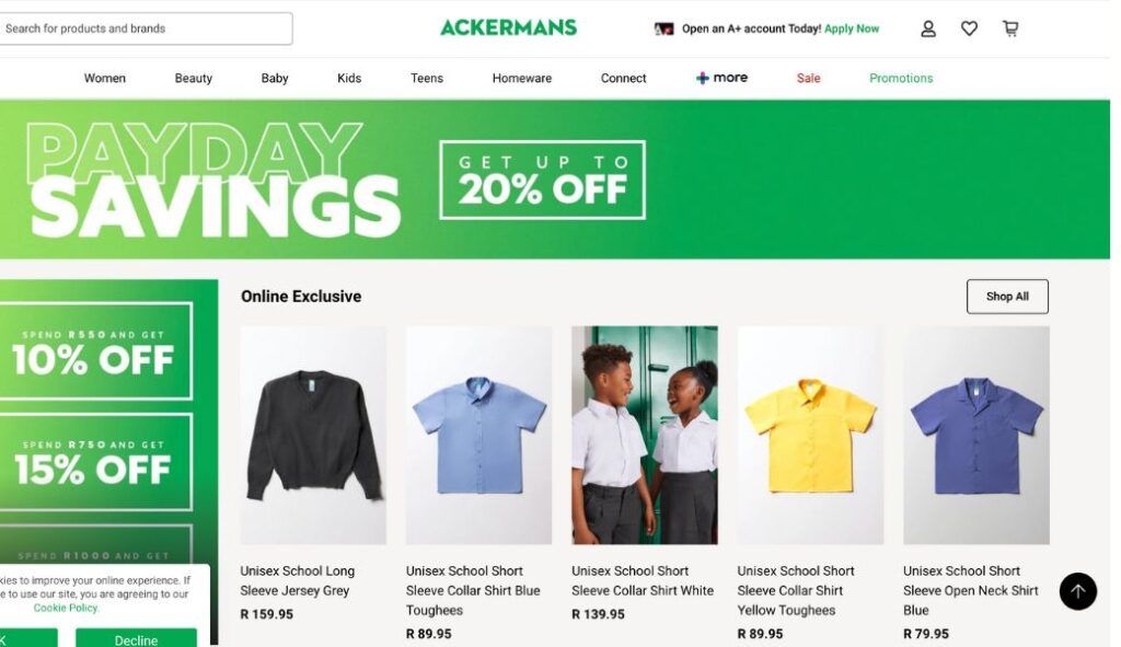 does shopify work in south africa - ackermans