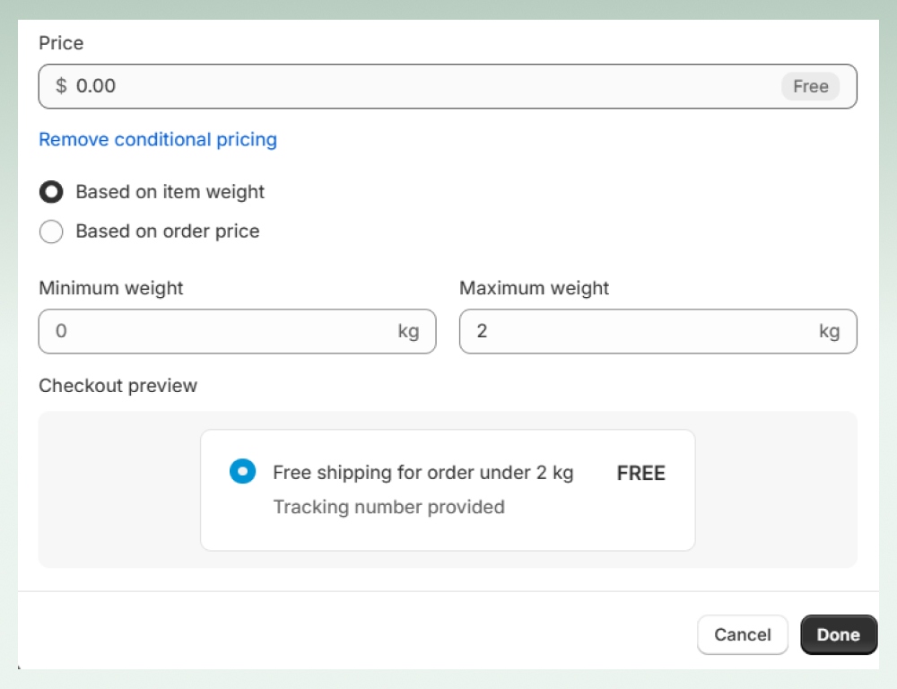 shopify-free-shipping-by-weight